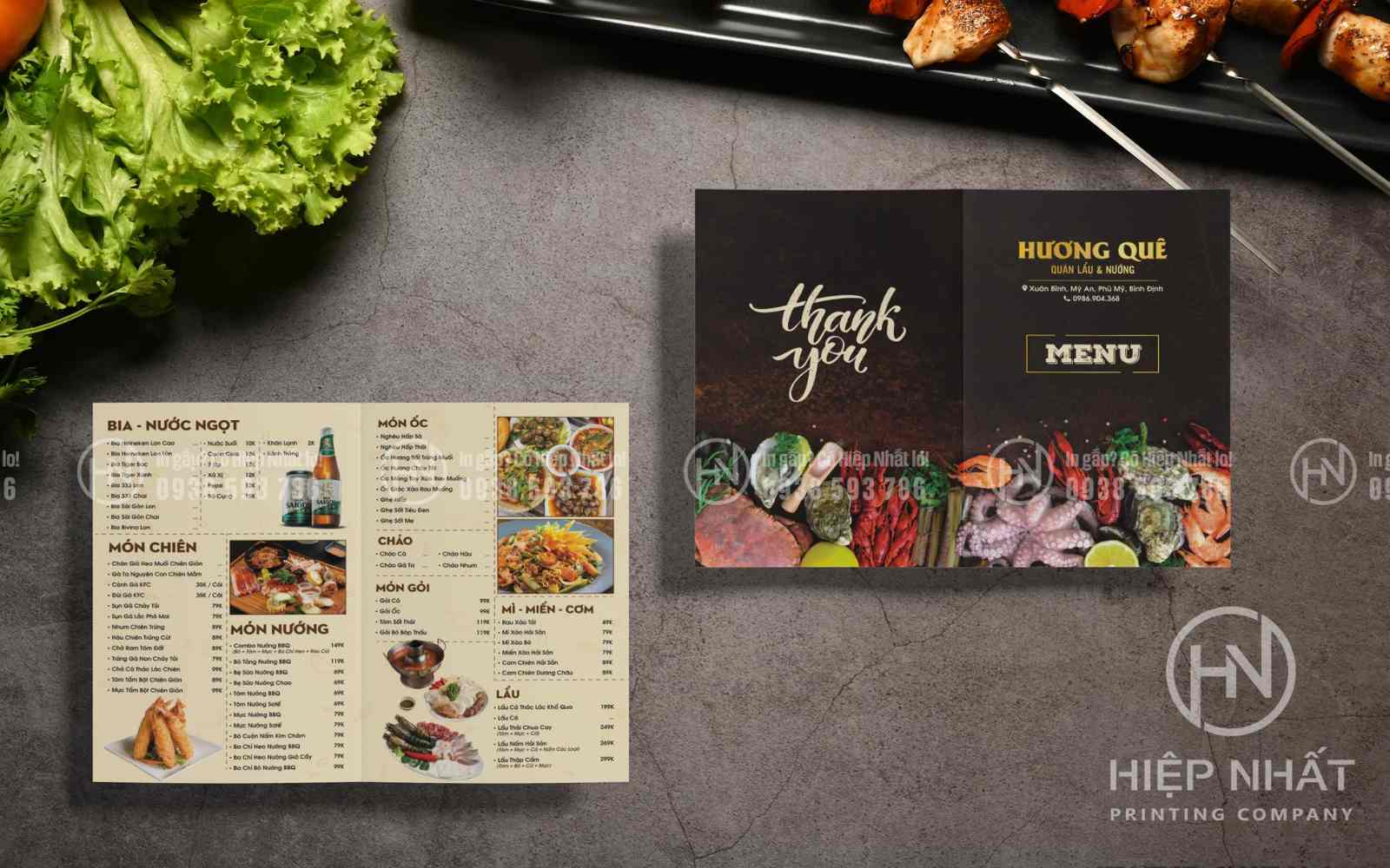 Thiết kế mẫu menu tối giản, hiện đại