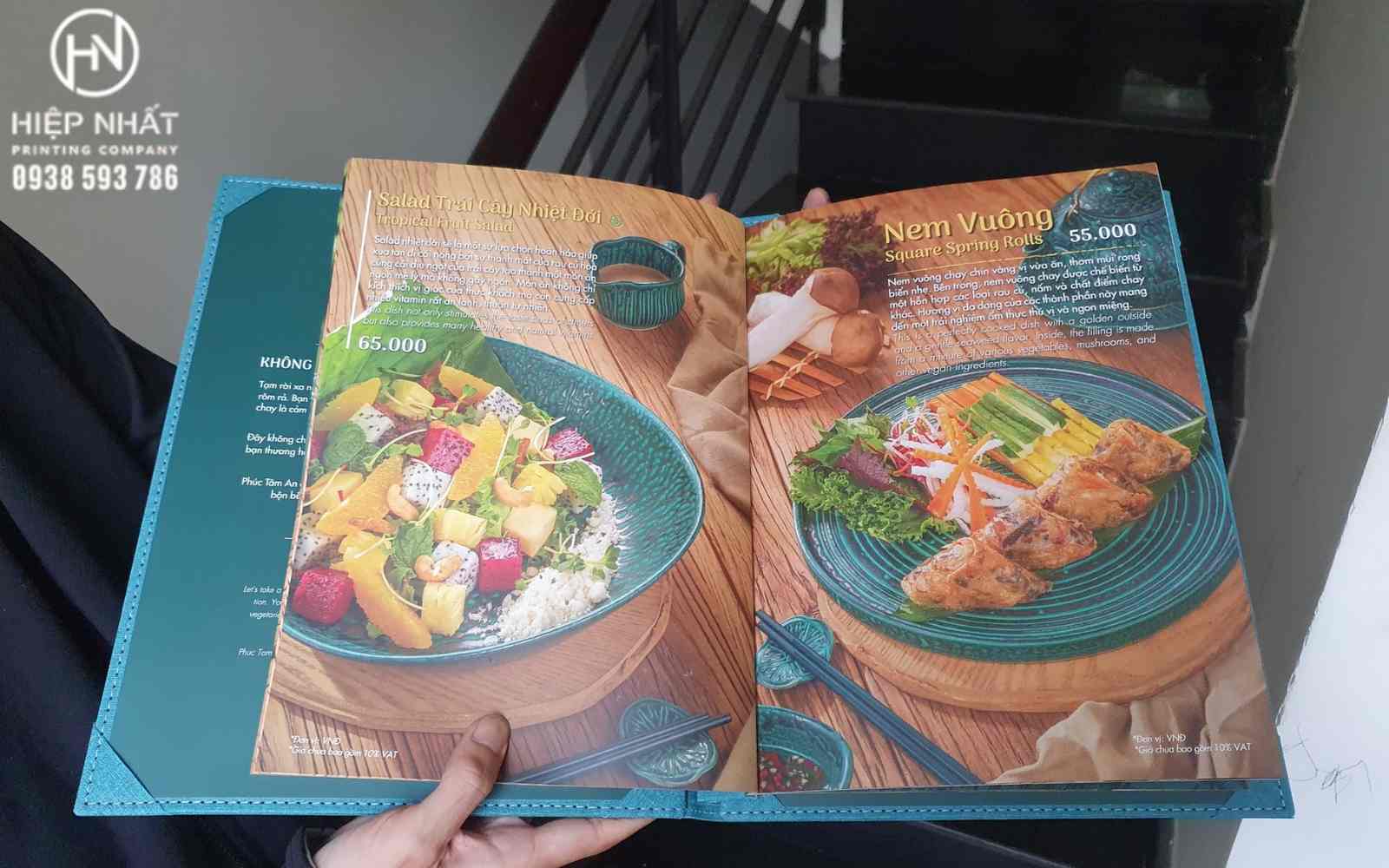 dịch vụ in menu chất liệu da cao cấp