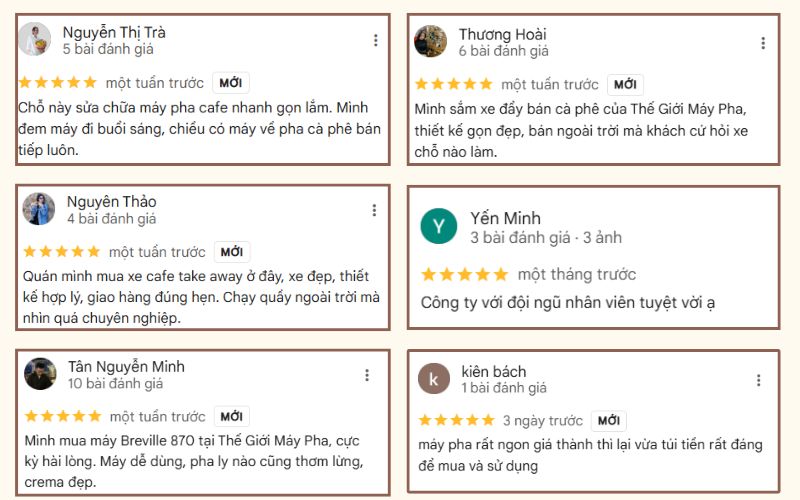 Ý kiến khách hàng về Thế Giới Máy Pha