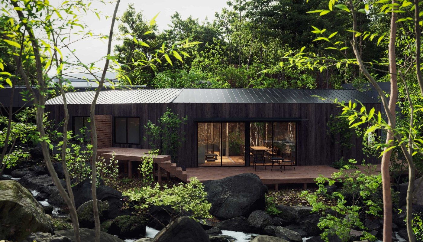 別荘の昼間の外観